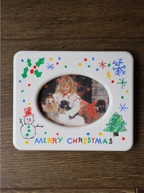 Vintage Christmas Photo Frame Liberty Bell Inc Holiday Decor 90s